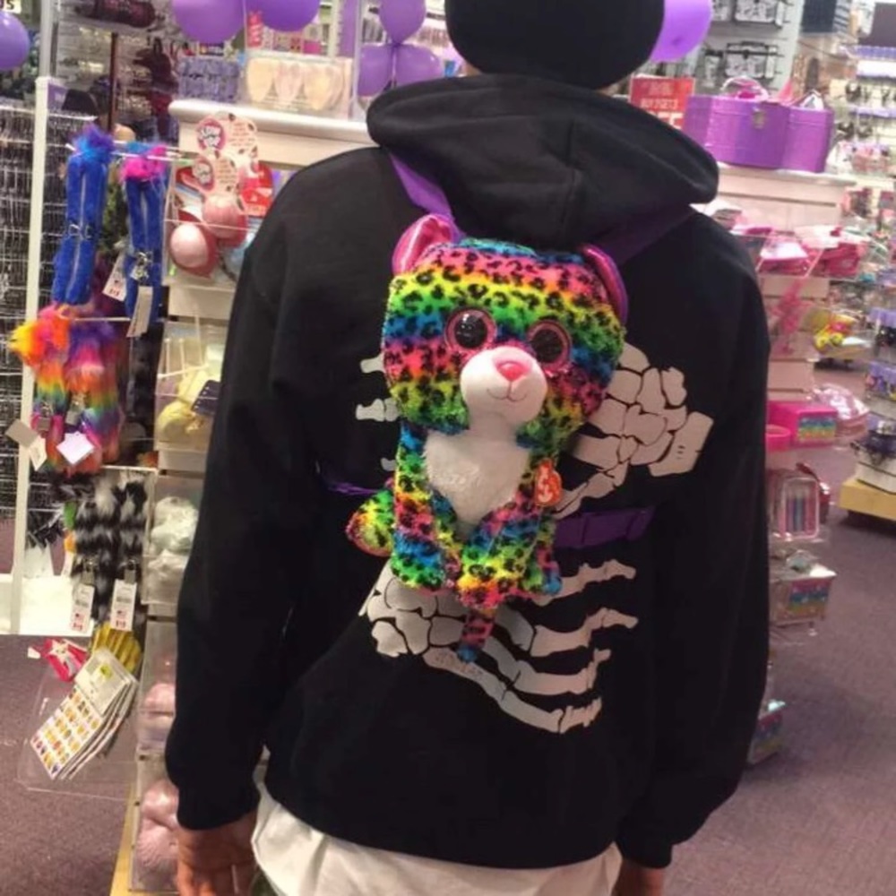 Rainbow Leopard Rave Mini Backpack/Keychain  - Picture 2 of 5